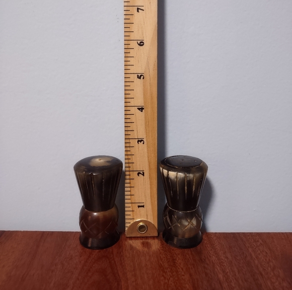 Vintage Viking Bovine Horn Salt And Pepper Shakers - Picture 2 of 5
